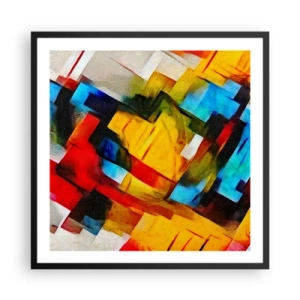 Poster in black frame - Colourful Quilt - 60x60 cm