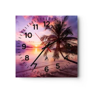 Wall clock - Clock on glass - Bliss up to the Horizon - 40x40 cm