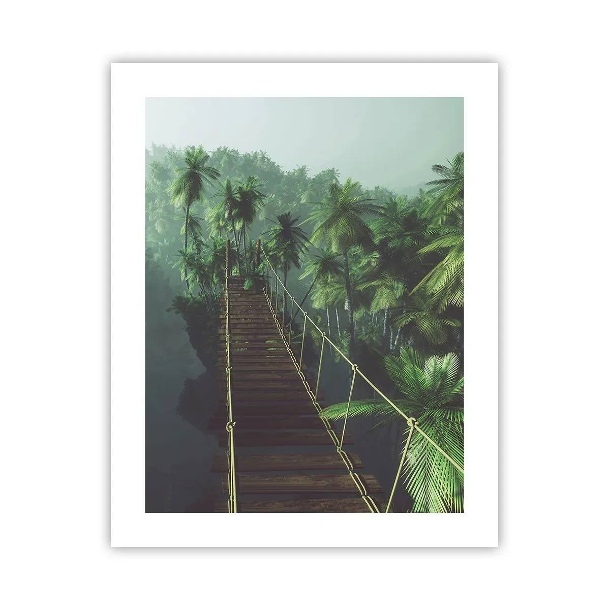 Poster - Hanging Bridge in the Green - 40x50 cm