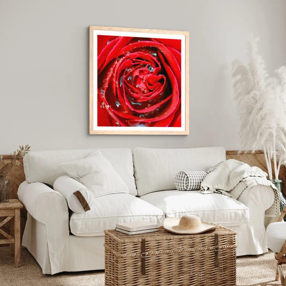 Poster in light oak frame - In Dew Drops - 40x40 cm
