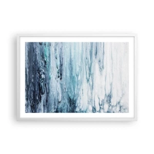 Poster in white frmae - Blue Icicles - 70x50 cm