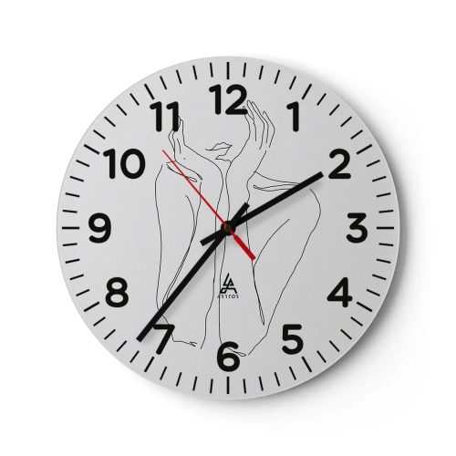 Wall clock - Clock on glass - What Girls Are Dreaming of - 30x30 cm