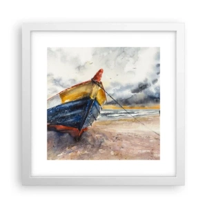 Poster in white frmae - Rest On the Shore - 30x30 cm
