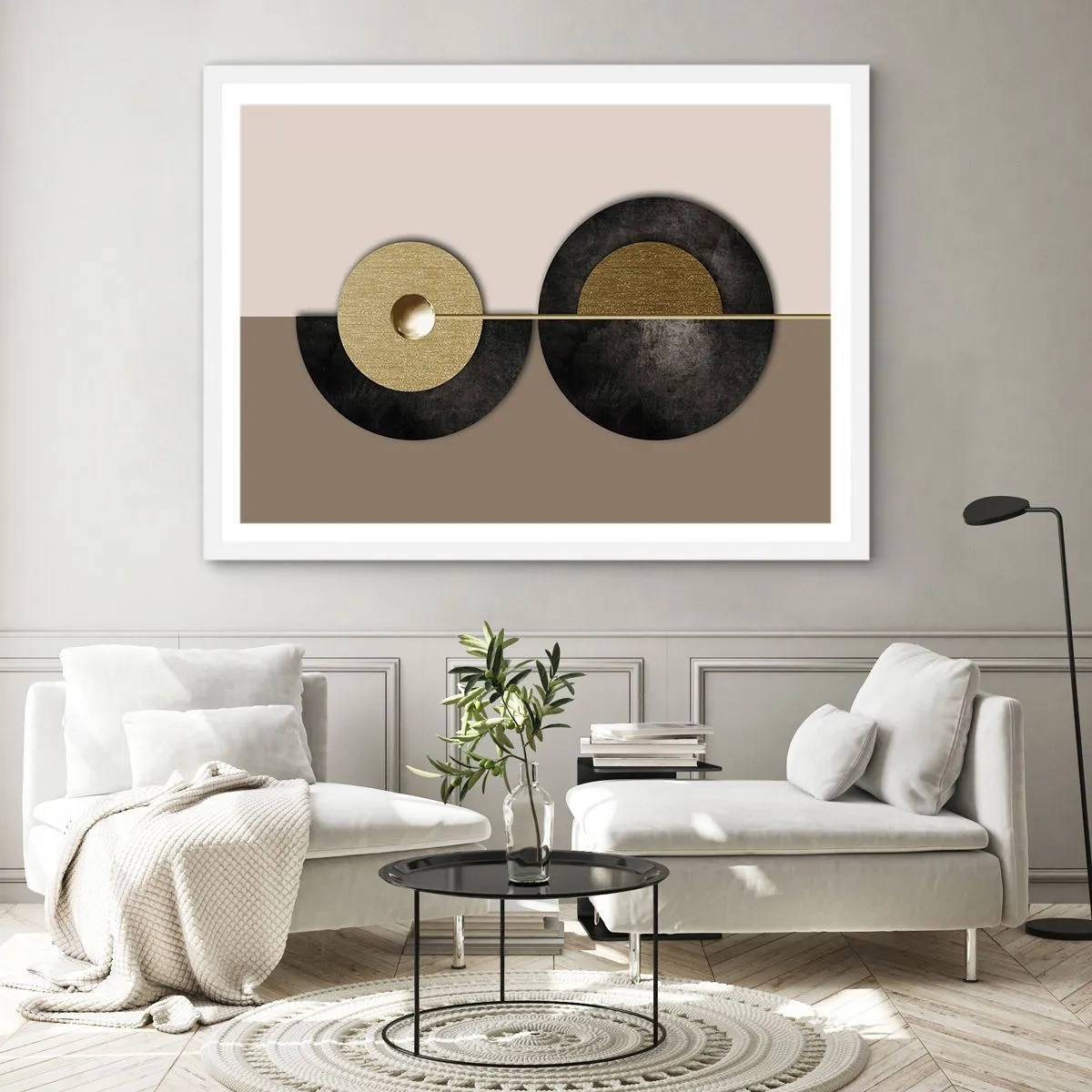 Poster in white frmae - Variations on Wheel - 100x70 cm