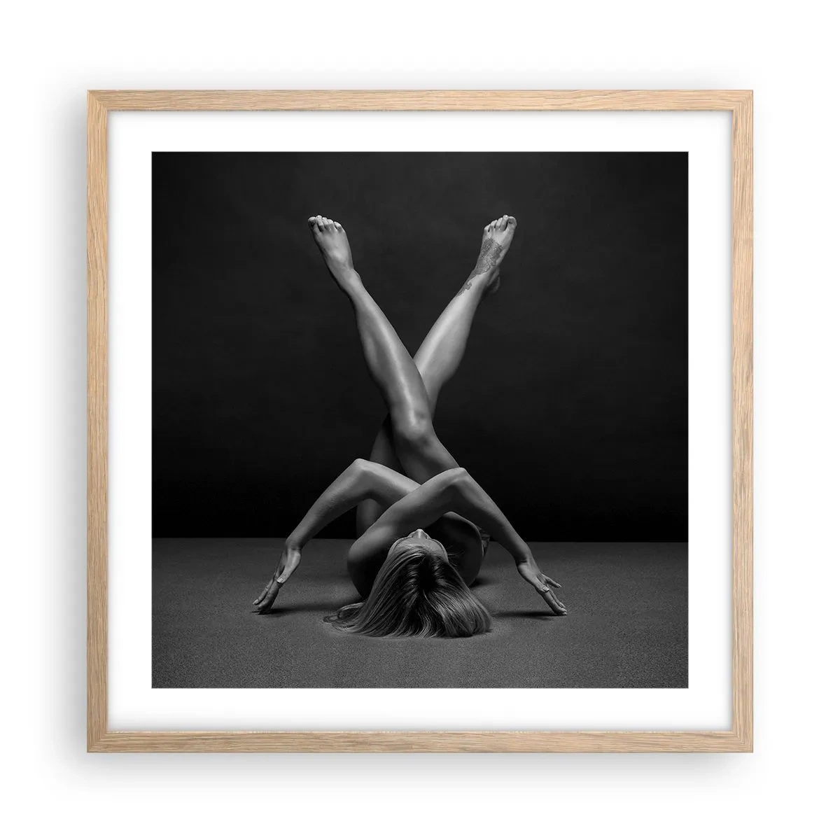 Poster in light oak frame - Geometry of Nakedness - 50x50 cm
