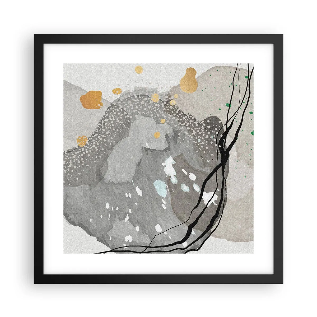 Poster in black frame - Organic Composition - 40x40 cm