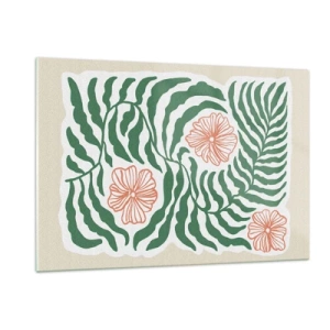 Glass picture - Blossoming in Green - 120x80 cm