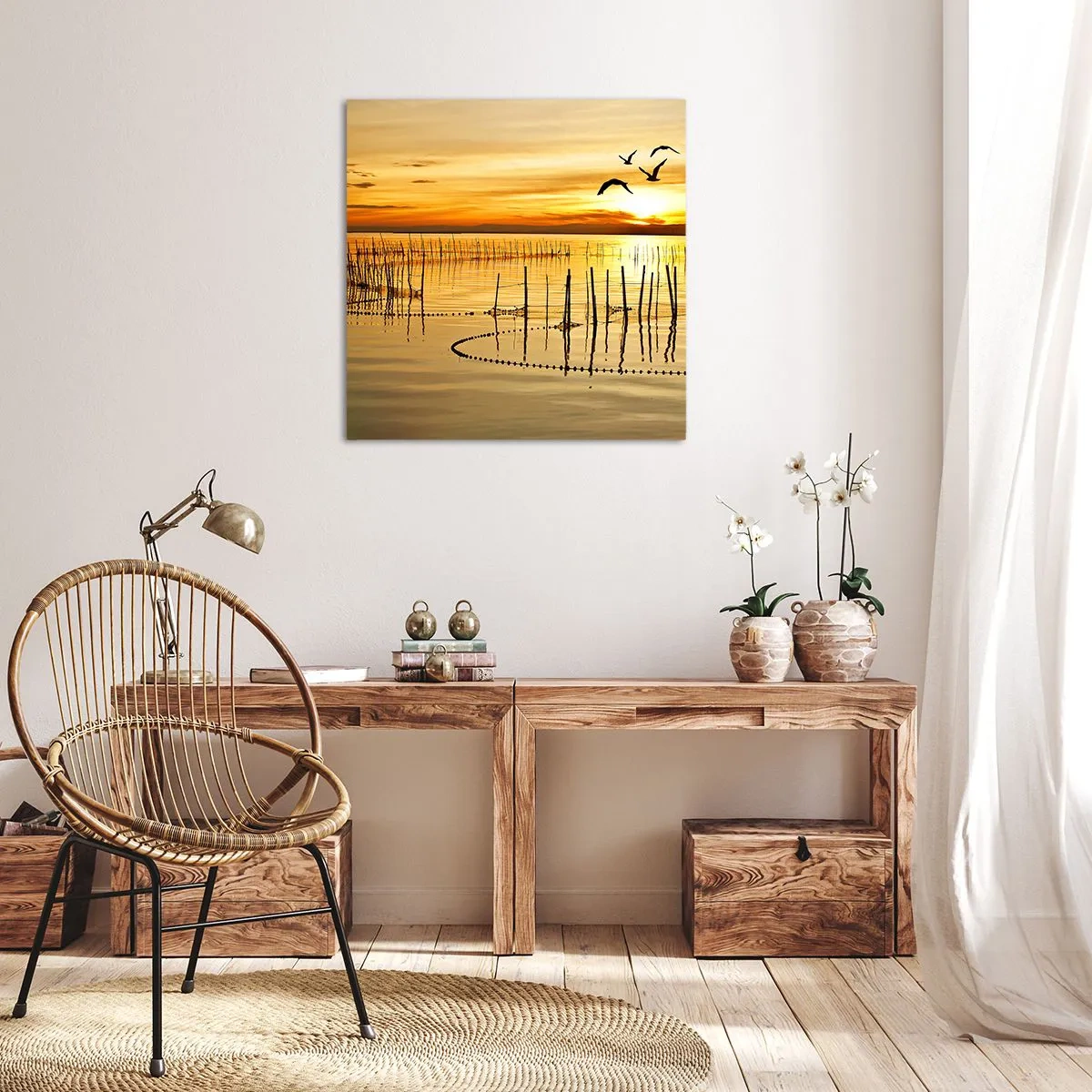 Canvas picture - At a Fishery - 40x40 cm