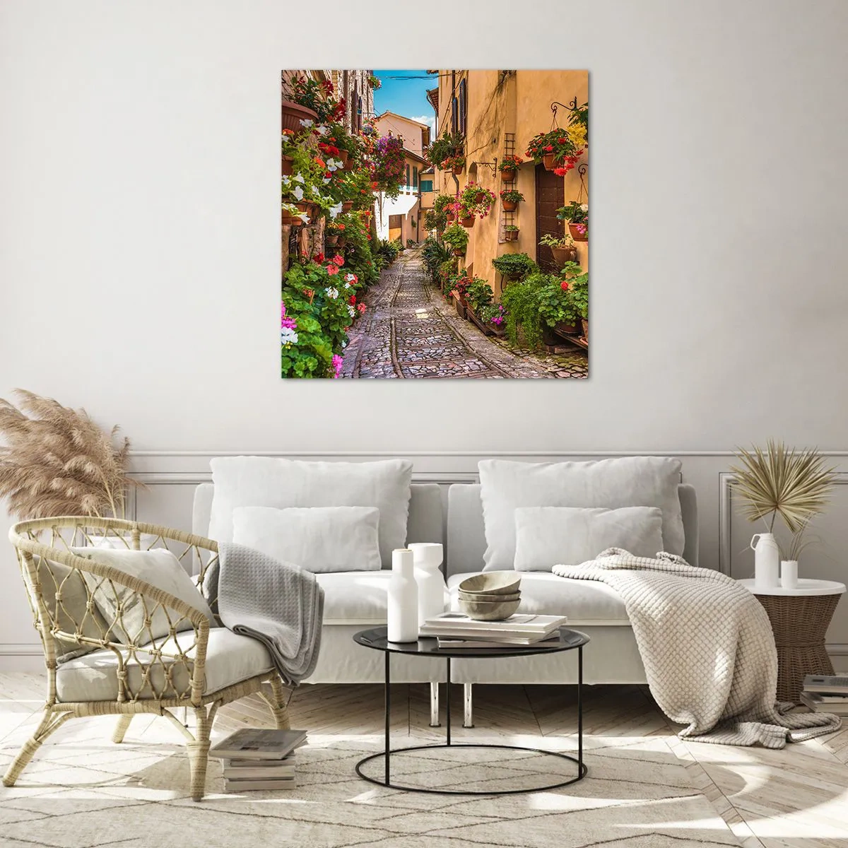 Glass picture - Italian Back Street - 40x40 cm