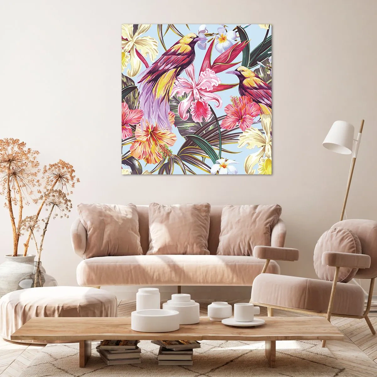 Canvas picture - Flakes and Feathers - 70x70 cm