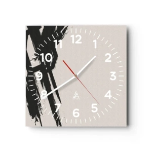 Wall clock - Clock on glass - Uncontrollable Rush - 40x40 cm