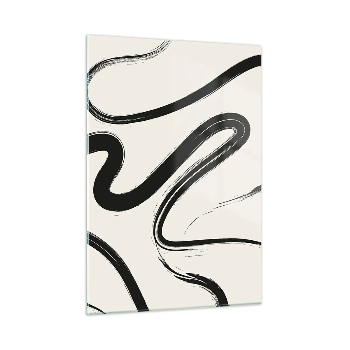 Glass picture - Black and White Fancy - 50x70 cm