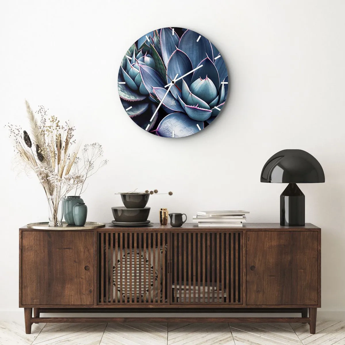 Wall clock - Clock on glass - Vital Strength - 30x30 cm