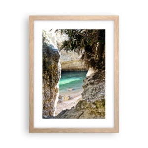 Poster in light oak frame - Turquoise Bay - 30x40 cm