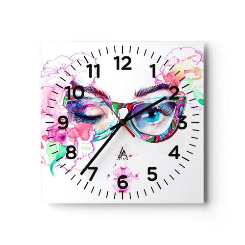 Wall clock - Clock on glass - Tempting Promise - 40x40 cm