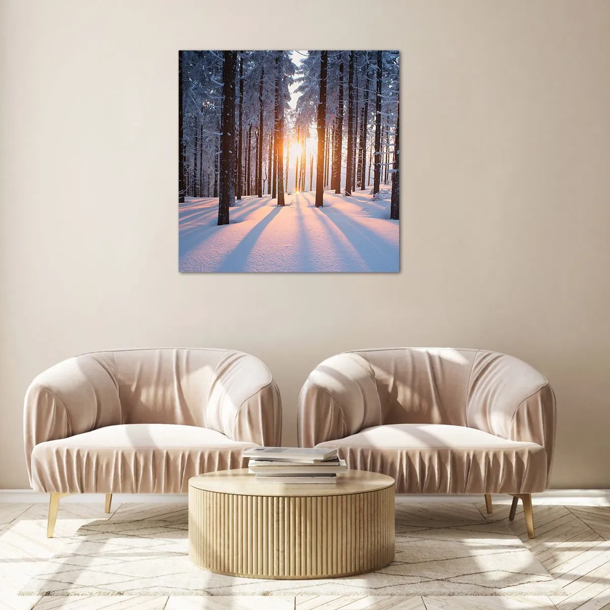 Glass picture - Clearly Black on White - 70x70 cm