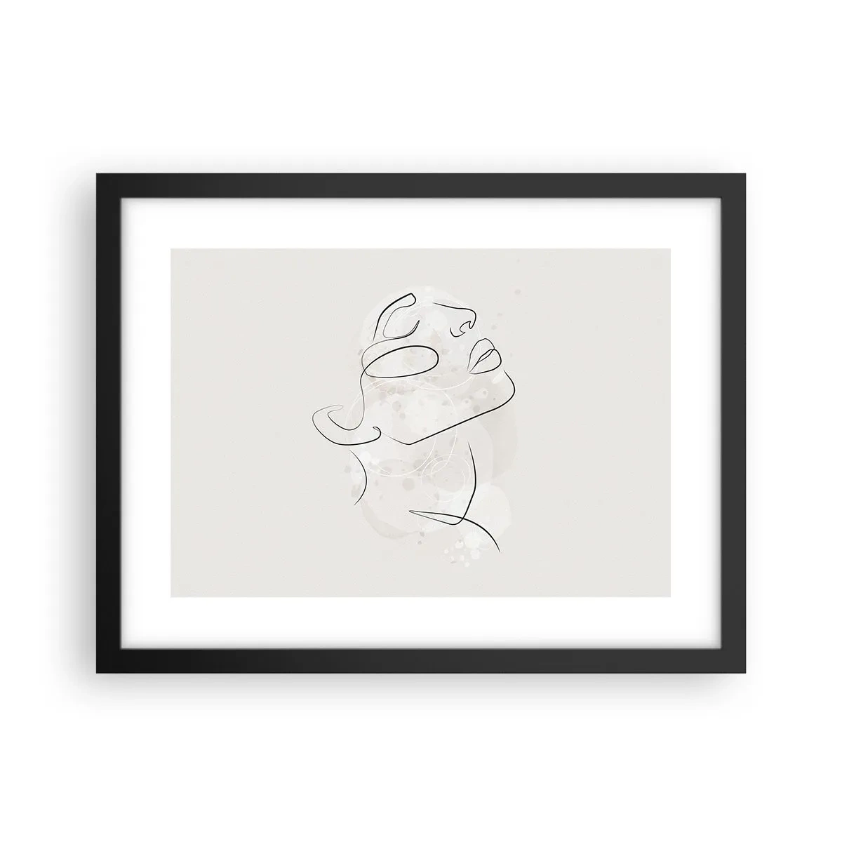 Poster in black frame - Outline of Happiness - 40x30 cm