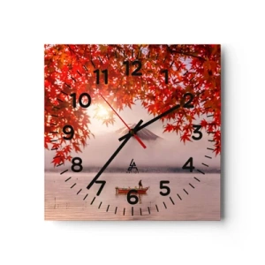 Wall clock - Clock on glass - In Japanese Style - 30x30 cm