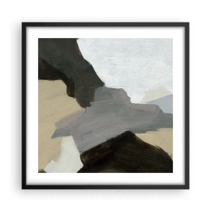 Poster in black frame - Abstract: Crossroads of Grey - 50x50 cm