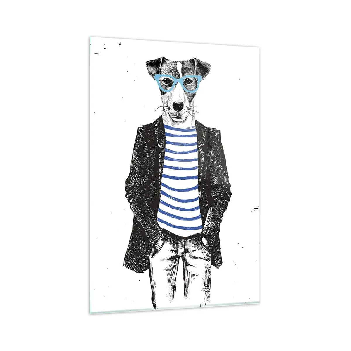 Glass picture - Gentleman Dog - 80x120 cm