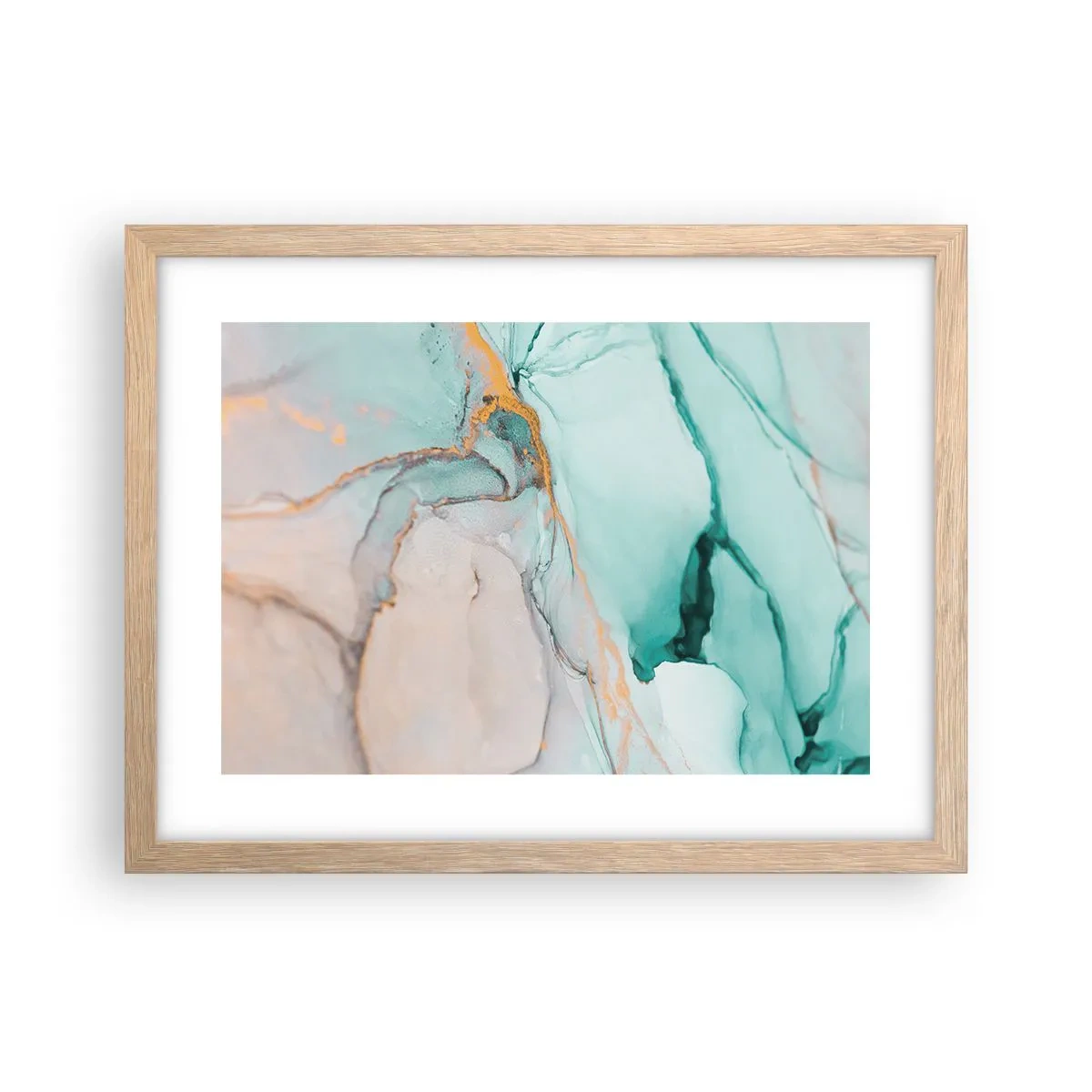 Poster in light oak frame - Dance of Shapes and Colours - 40x30 cm