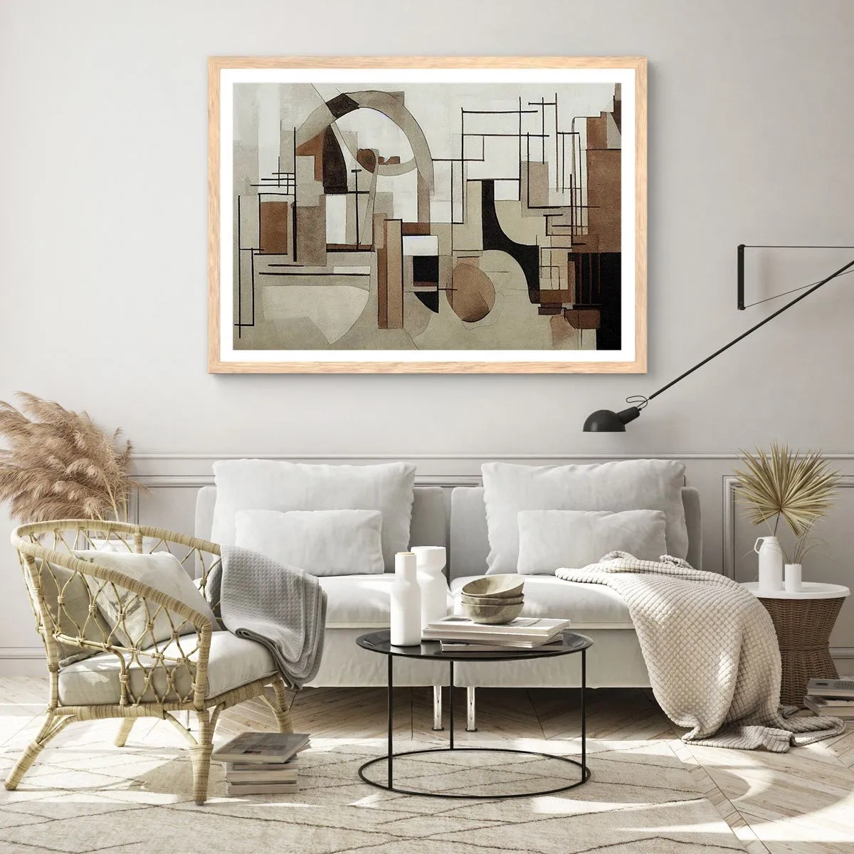 Poster in light oak frame - City Landscape 2.0 - 50x40 cm