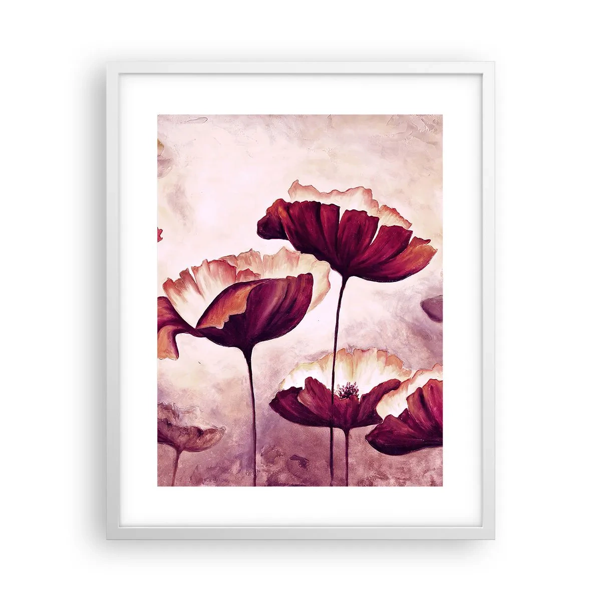 Poster in white frmae - Red and White Flake - 40x50 cm