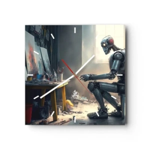 Wall clock - Clock on glass - Act of Creation - 40x40 cm