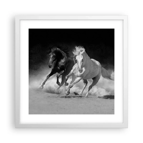Poster in white frmae - Gallop of Freedom - 40x40 cm