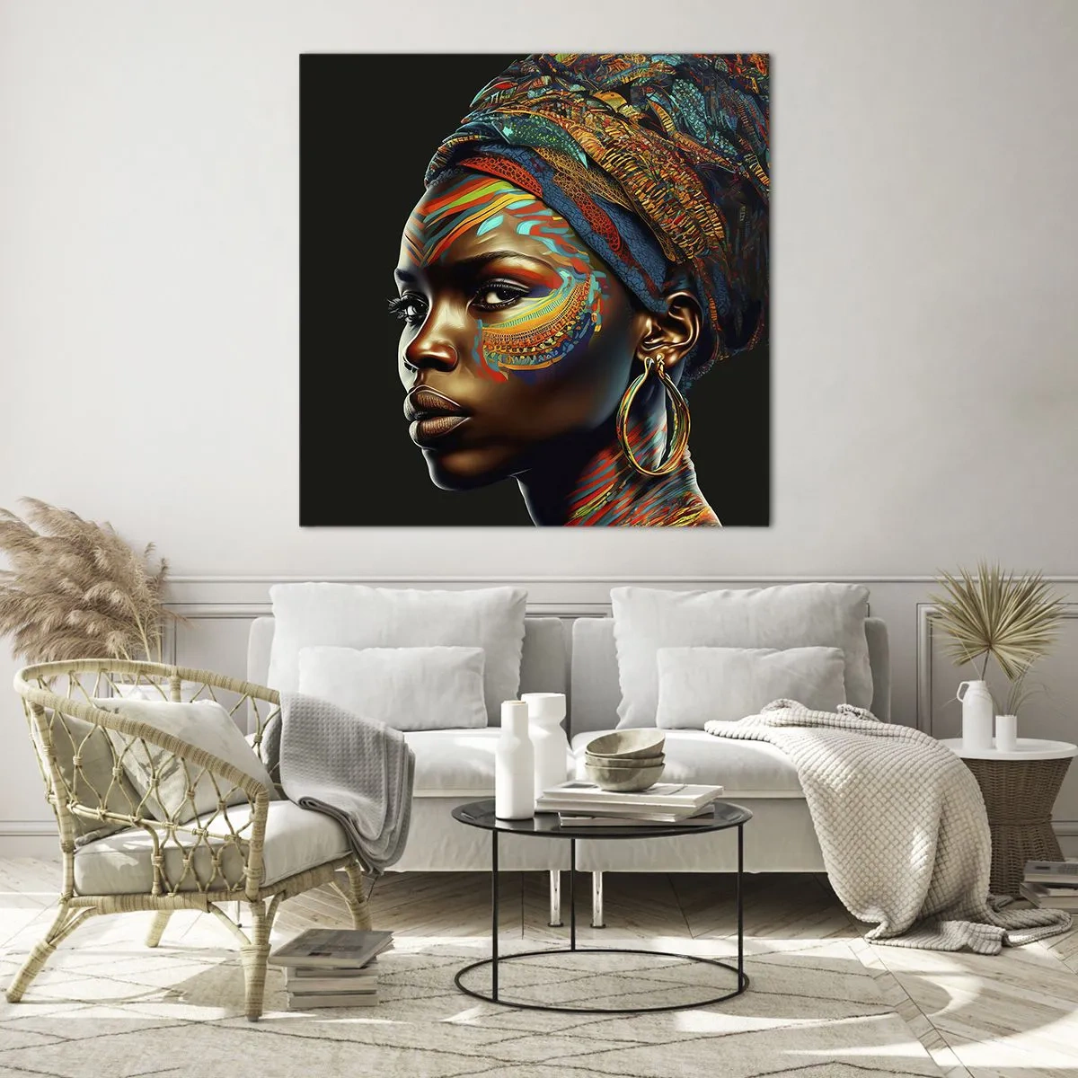 Glass picture - African Queen - 30x30 cm