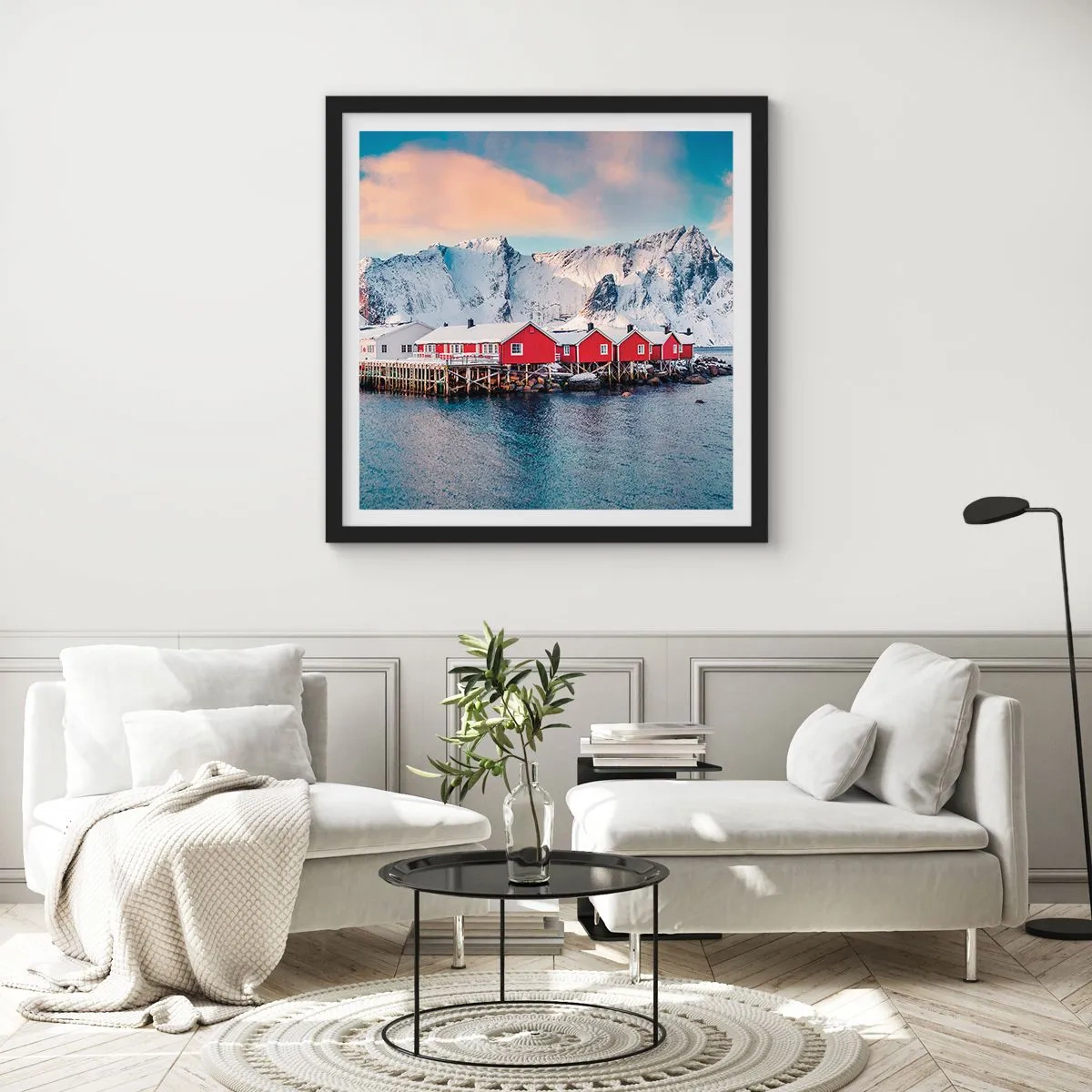 Poster in black frame - Northern Retreat - 60x60 cm