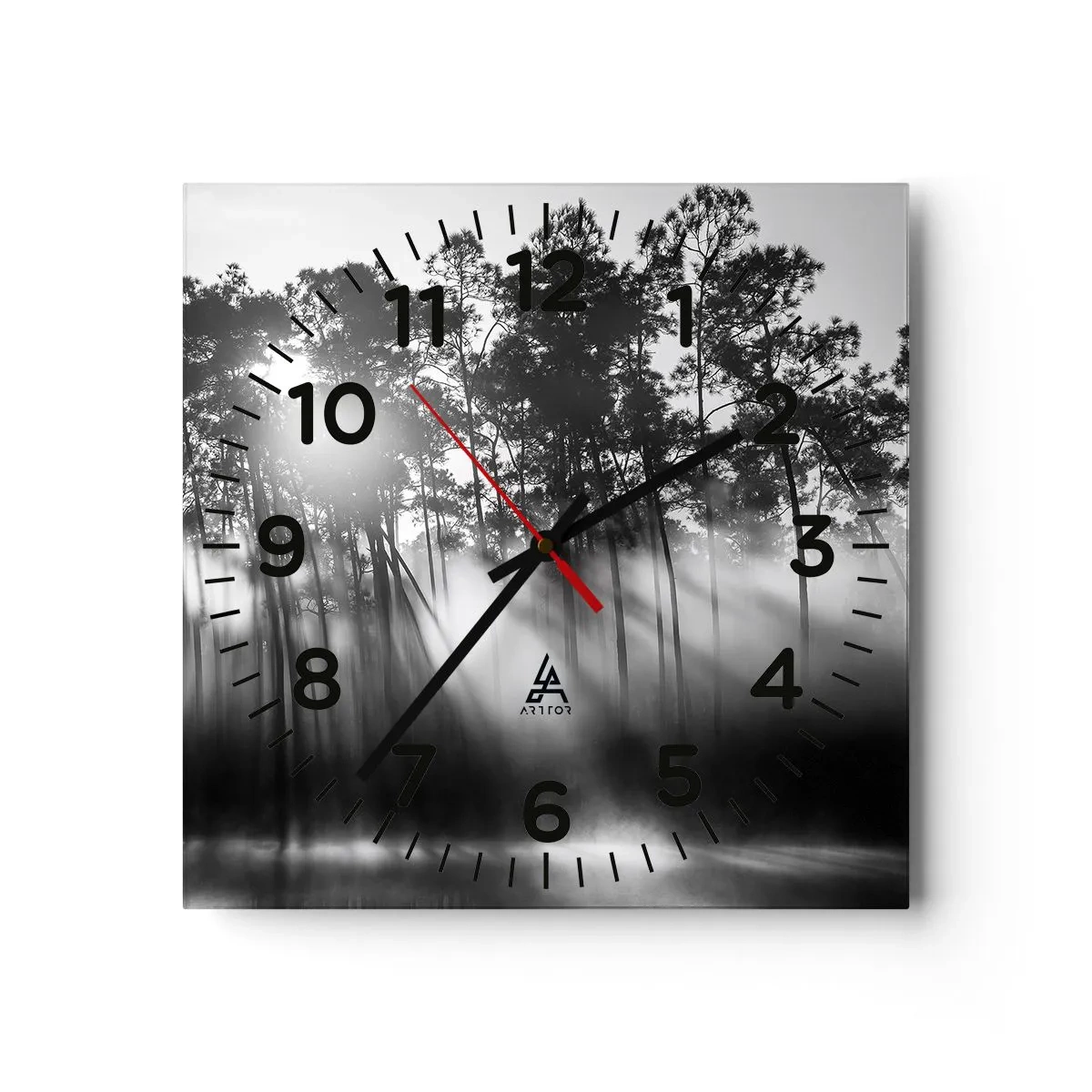 Wall clock - Clock on glass - Unstoppable Sun - 40x40 cm