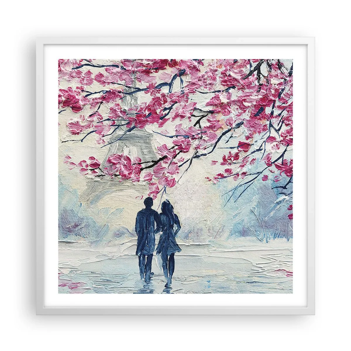 Poster in white frmae - Romantic Walk - 60x60 cm