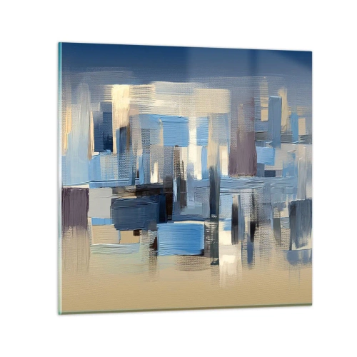 Glass picture - Blue Construction - 40x40 cm