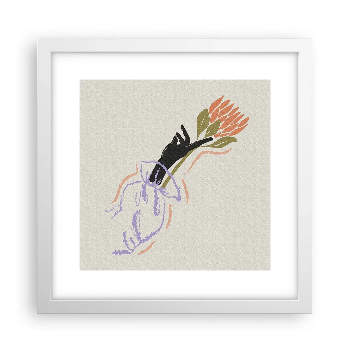 Poster in white frmae - Sister Touch - 30x30 cm
