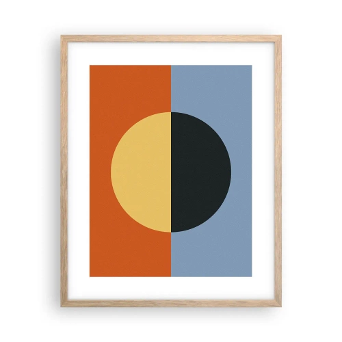 Poster in light oak frame - Composition of Warm and Cool - 40x50 cm