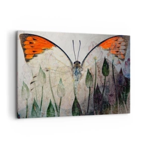 Canvas picture - When a Butterfly is Swinging on the Grass - 120x80 cm