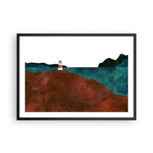 Poster in black frame - Gazing at the Sea - 70x50 cm