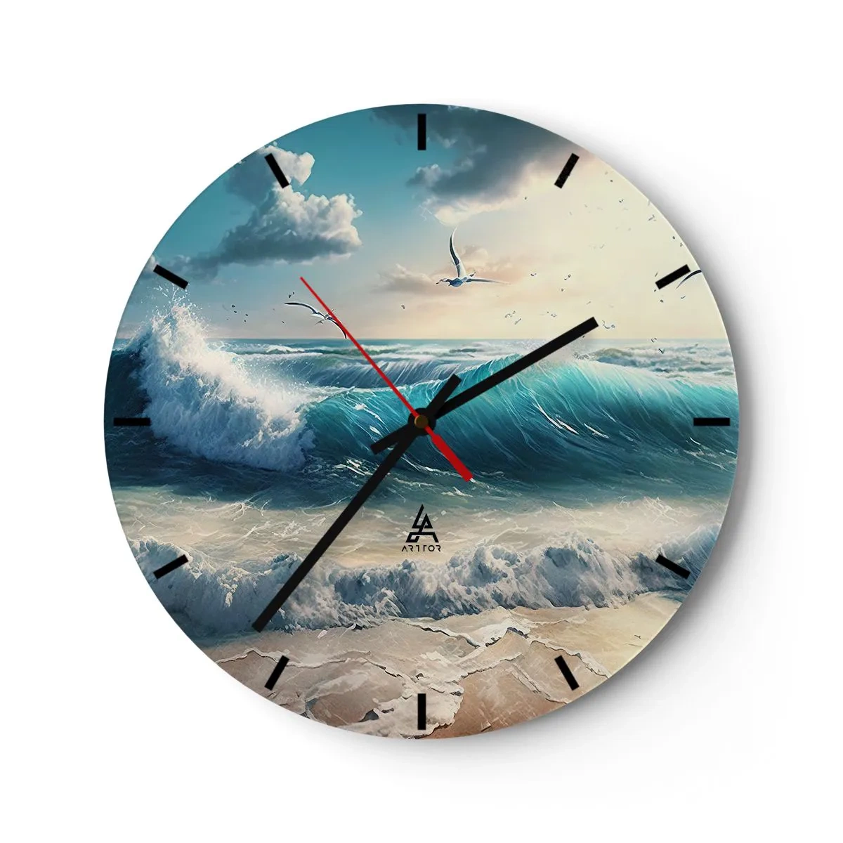 Wall clock - Clock on glass - It Hums Especially for You - 40x40 cm