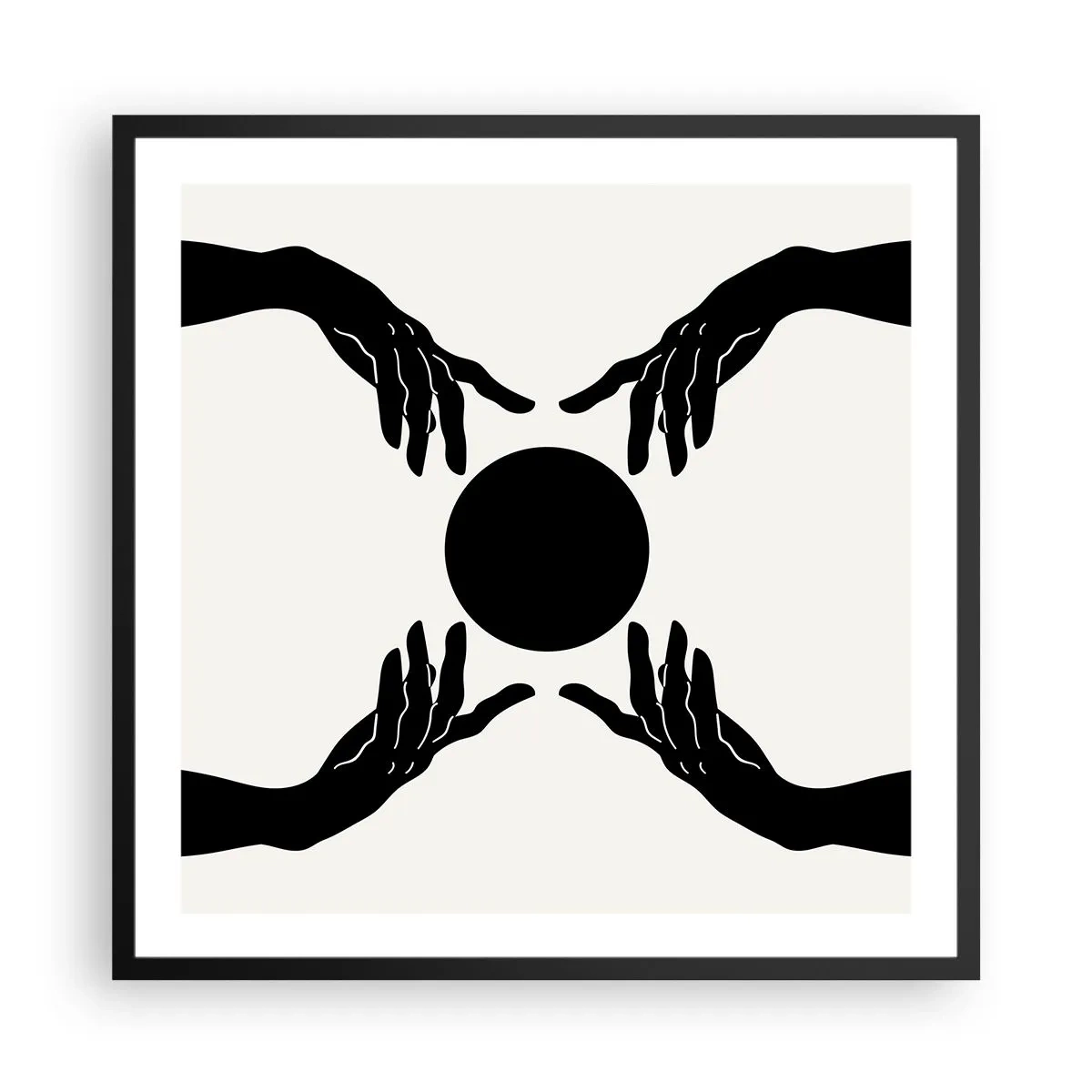 Poster in black frame - Secret Sign - 60x60 cm