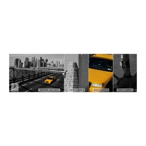 Photo Wallpaper Sample Premium Sand - Colour of a Big City - City, New York, Architecture - 100x30 cm