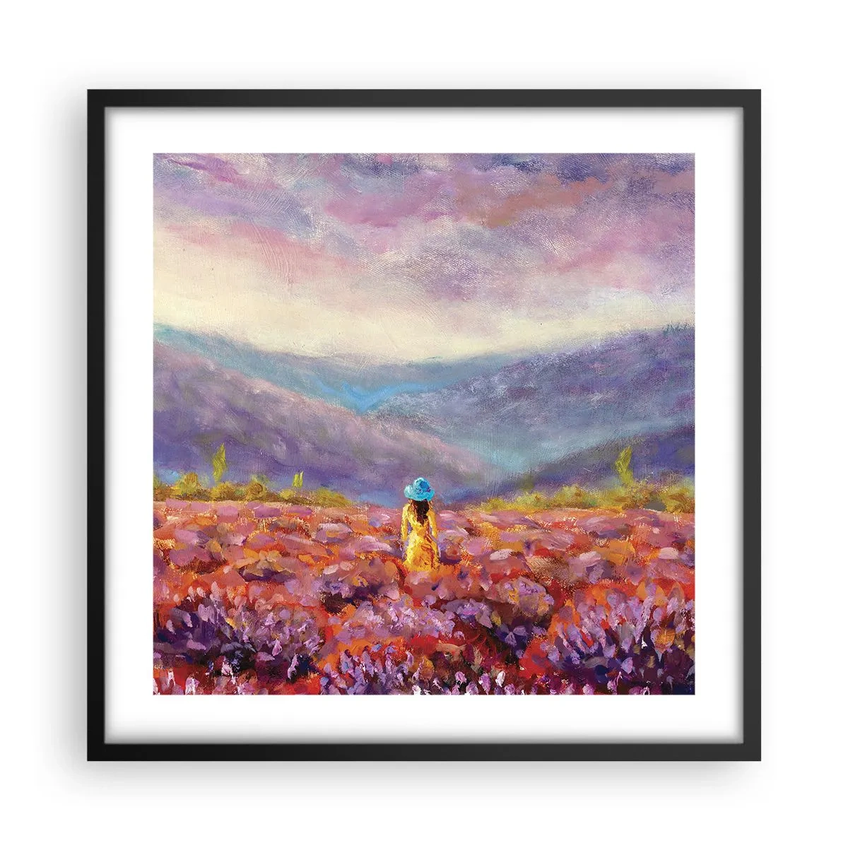 Poster in black frame - In Lavendar World - 50x50 cm