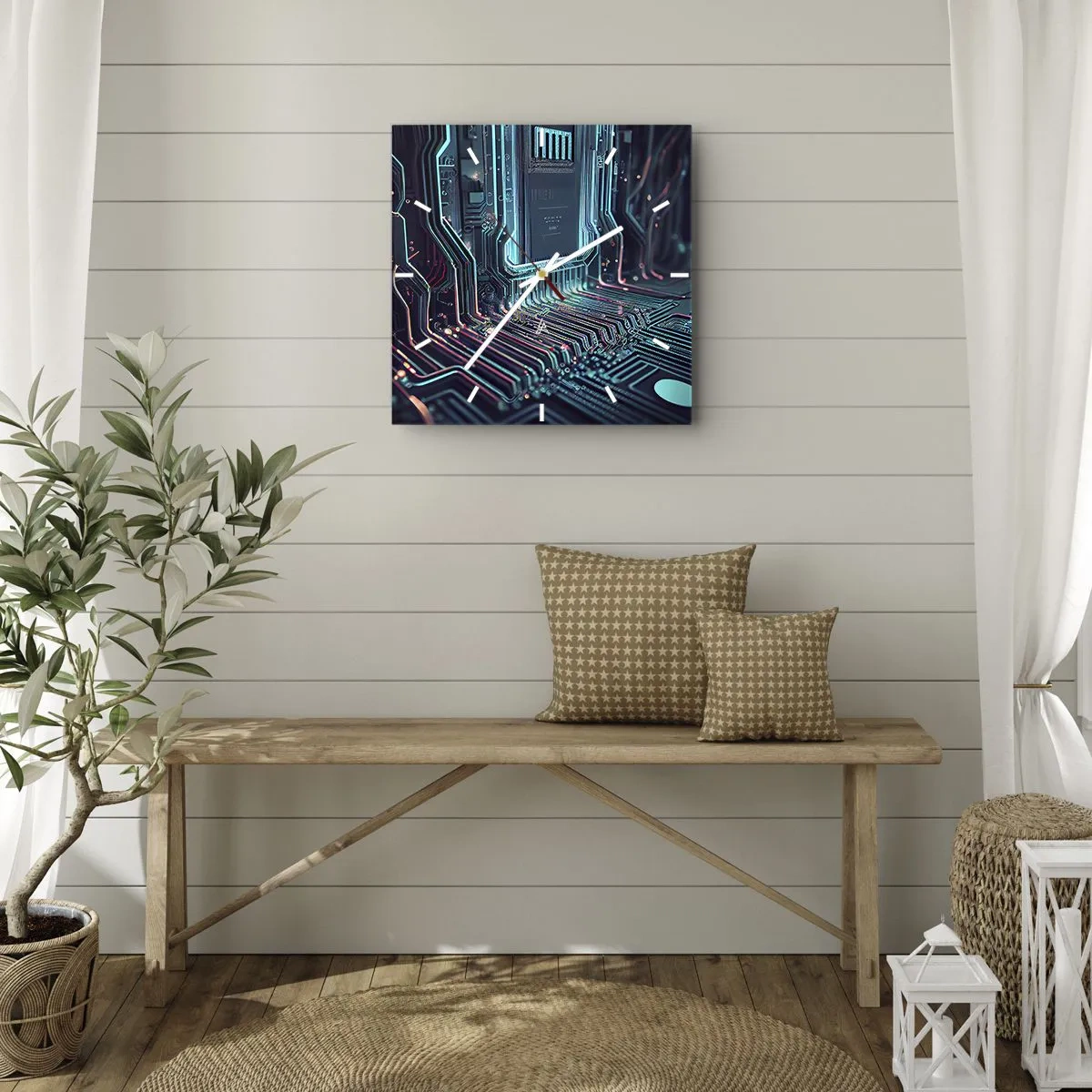 Wall clock - Clock on glass - I Was Just Thinking… - 30x30 cm