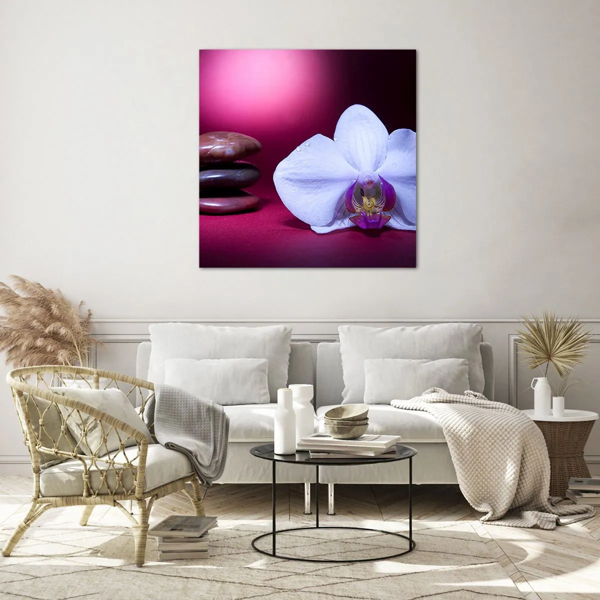 Glass picture - Study of Freshness in Purple - 70x70 cm