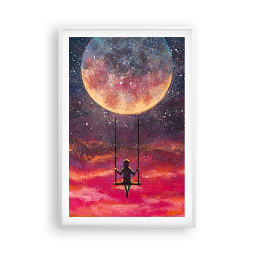 Poster in white frmae - Swinging in the Clouds - 61x91 cm