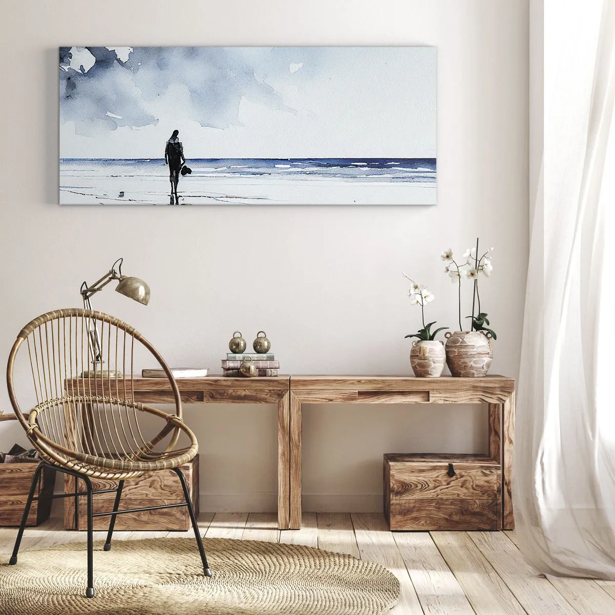 Canvas picture - Conversation with the Sea - 160x50 cm