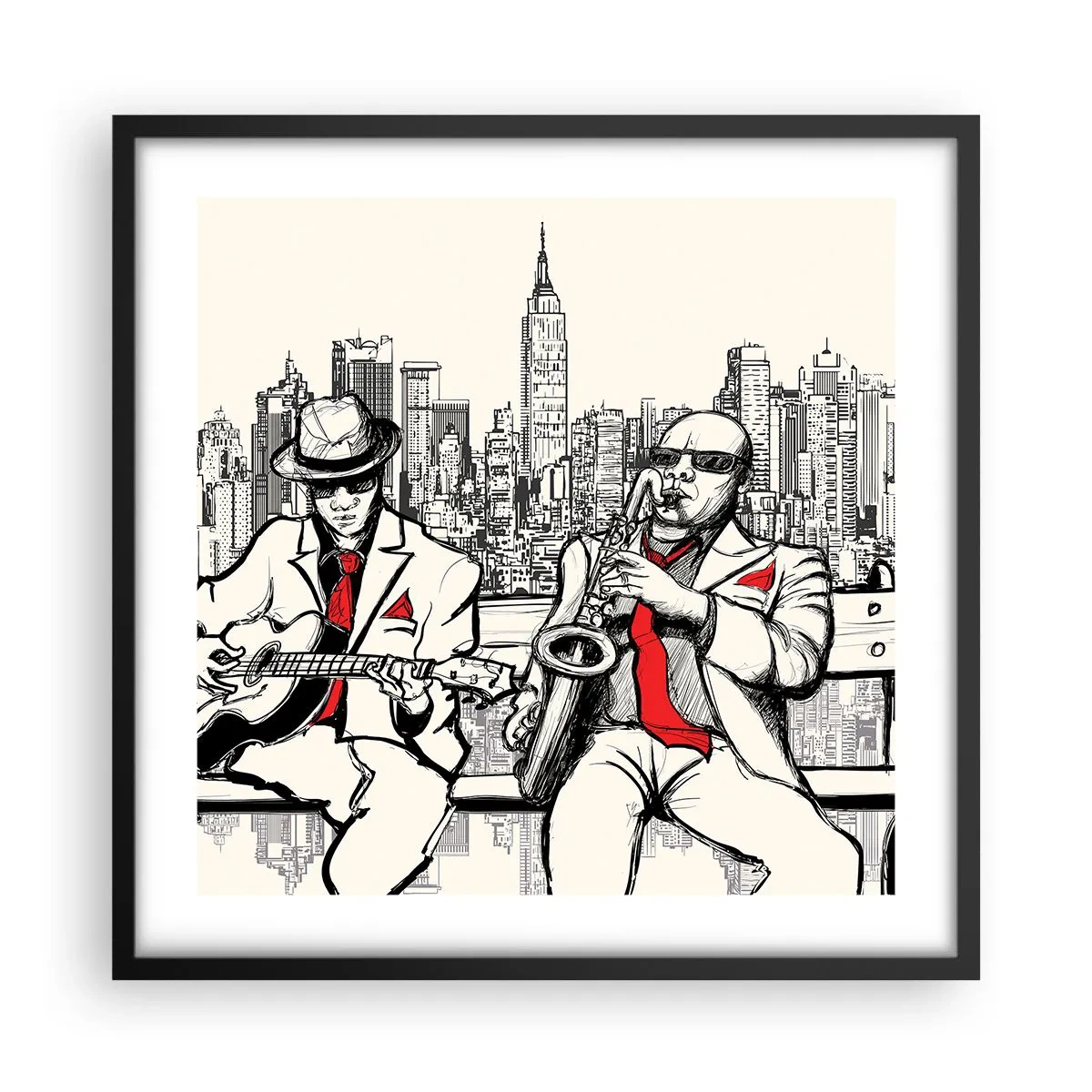 Poster in black frame - New York Improvisation - 50x50 cm