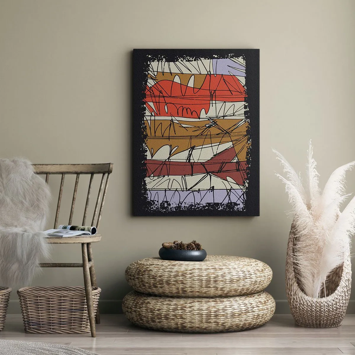 Canvas picture - Spontaneous Composition - 45x80 cm