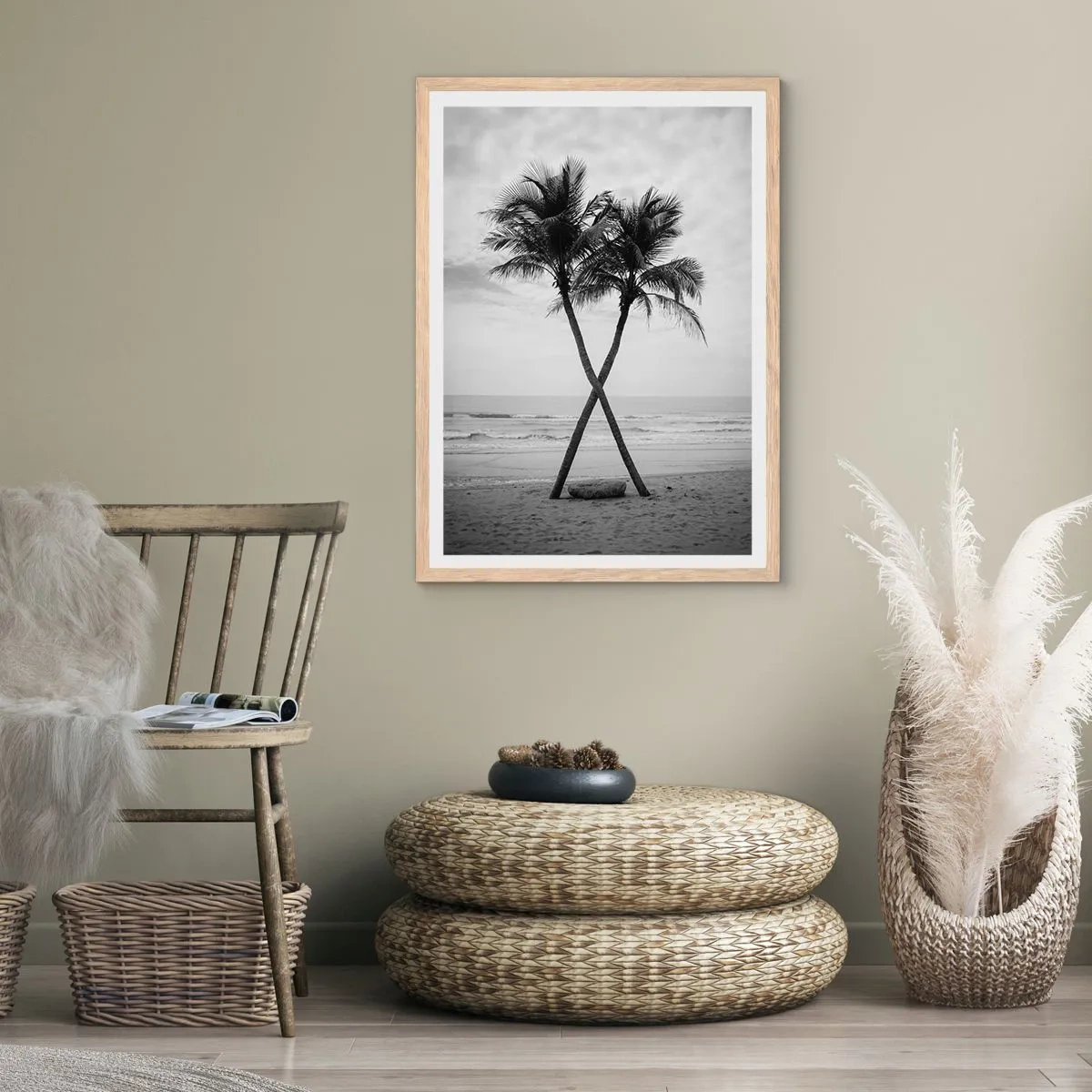 Poster in light oak frame - Tender Presence - 61x91 cm