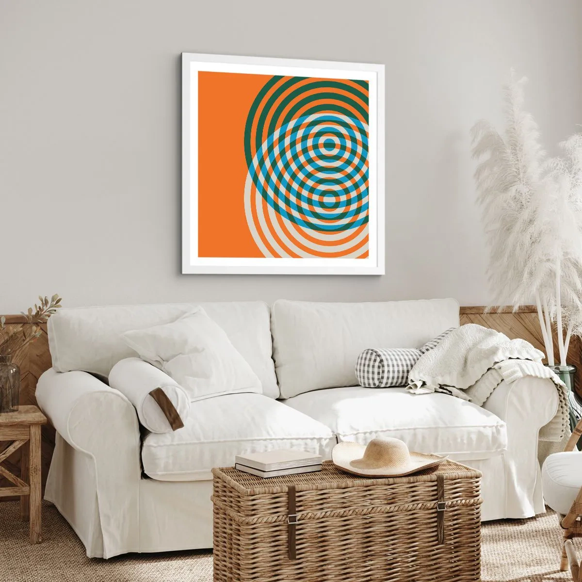 Poster in white frmae - Abstract Variation on a Circle - 40x40 cm